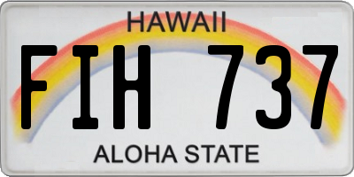 HI license plate FIH737