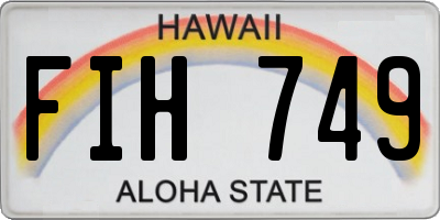 HI license plate FIH749