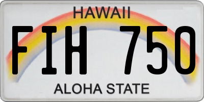 HI license plate FIH750
