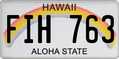 HI license plate FIH763