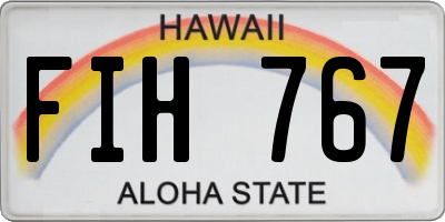HI license plate FIH767