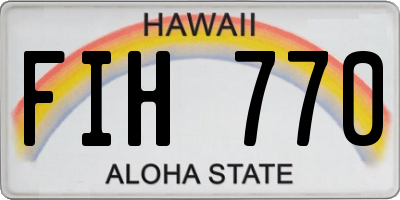 HI license plate FIH770