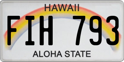 HI license plate FIH793