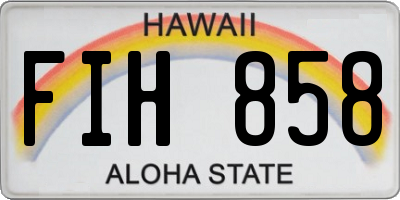 HI license plate FIH858