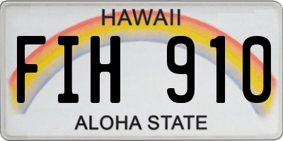 HI license plate FIH910