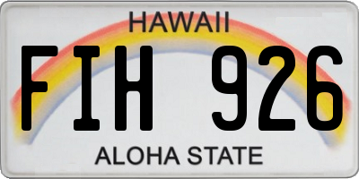 HI license plate FIH926