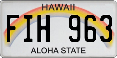 HI license plate FIH963