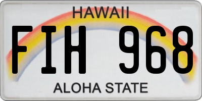 HI license plate FIH968