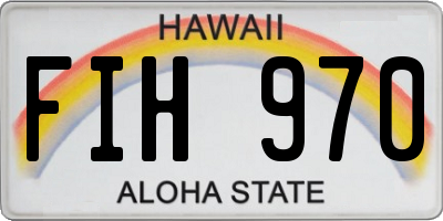 HI license plate FIH970