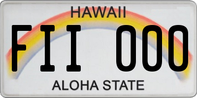 HI license plate FII000