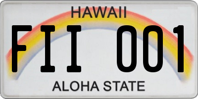 HI license plate FII001