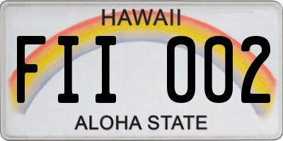 HI license plate FII002
