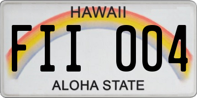 HI license plate FII004