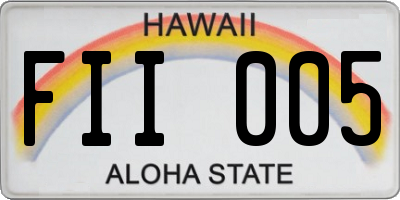 HI license plate FII005