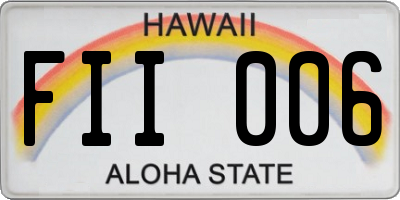 HI license plate FII006