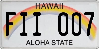 HI license plate FII007