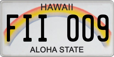 HI license plate FII009