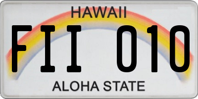 HI license plate FII010