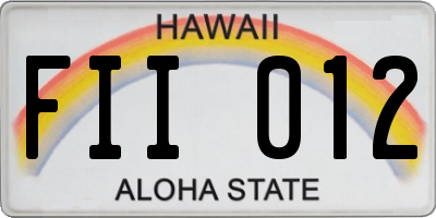 HI license plate FII012