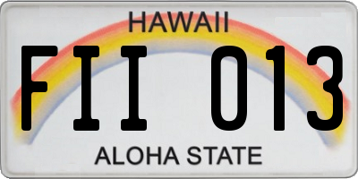 HI license plate FII013