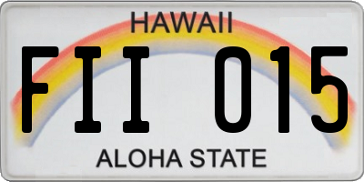 HI license plate FII015