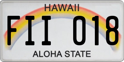 HI license plate FII018