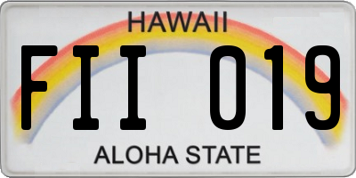HI license plate FII019