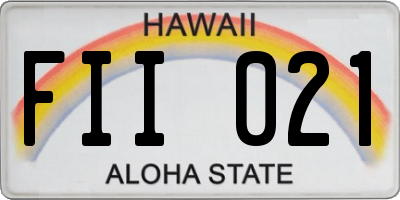 HI license plate FII021