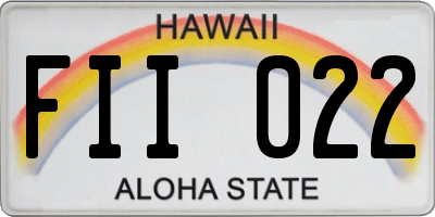 HI license plate FII022