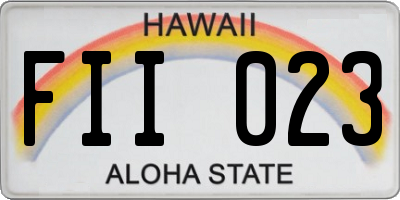 HI license plate FII023