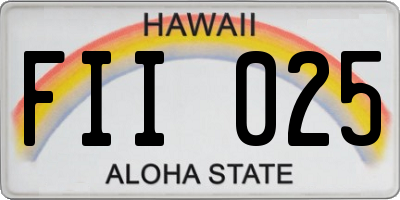 HI license plate FII025