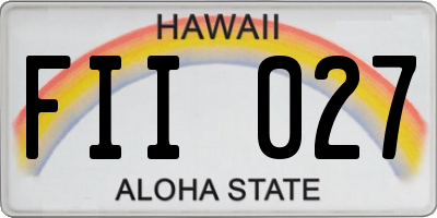 HI license plate FII027