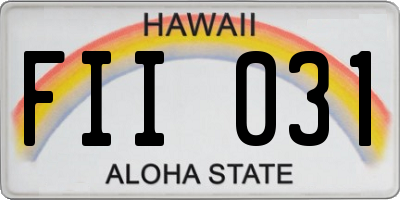 HI license plate FII031