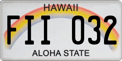 HI license plate FII032