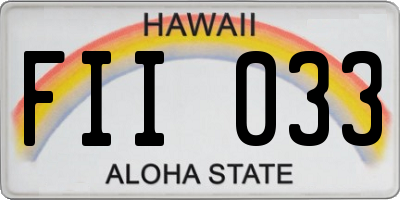 HI license plate FII033