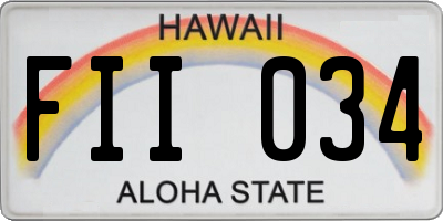 HI license plate FII034