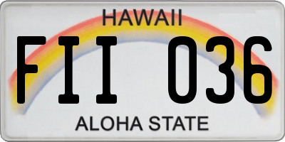 HI license plate FII036