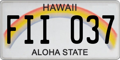 HI license plate FII037