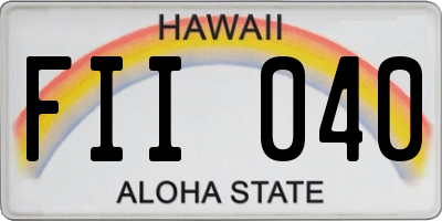 HI license plate FII040