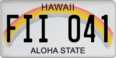 HI license plate FII041