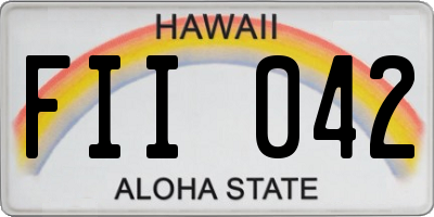 HI license plate FII042