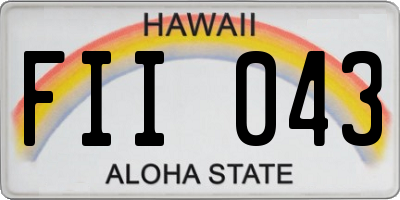 HI license plate FII043