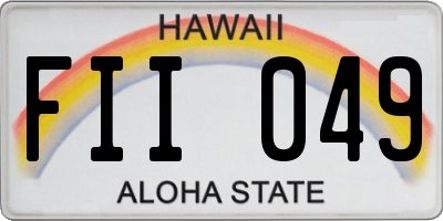 HI license plate FII049
