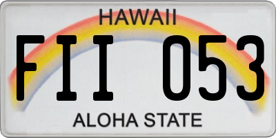 HI license plate FII053