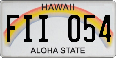 HI license plate FII054