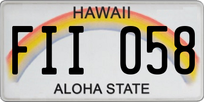 HI license plate FII058