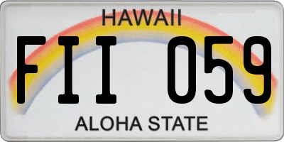 HI license plate FII059