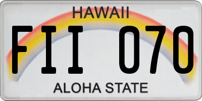 HI license plate FII070