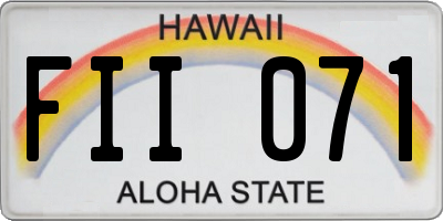 HI license plate FII071