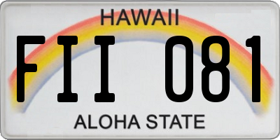 HI license plate FII081